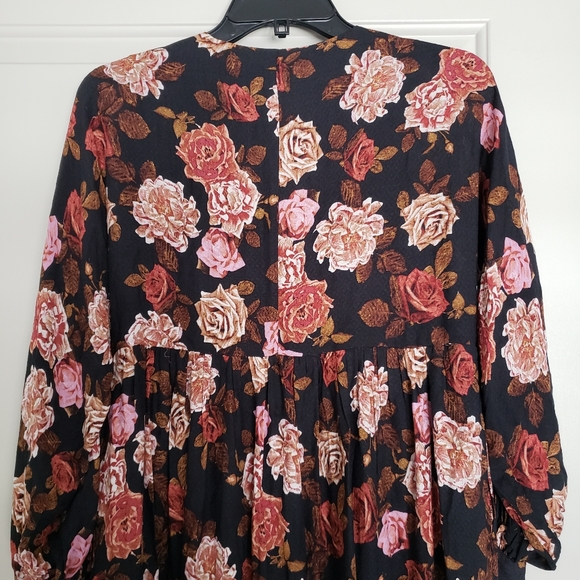 Free people rows of roses maxi dress in black combo size XS - Picture 8 of 16